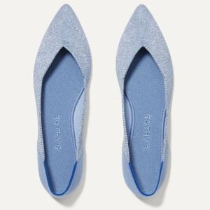 Rothy's The Point Something Blue Sparkle Retired Flats Sz.8 Wedding
